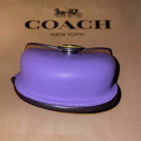 Coach 💜🧡💛 Mini Saddle Bag Charm In Colorblock New - Picture 3 of 5